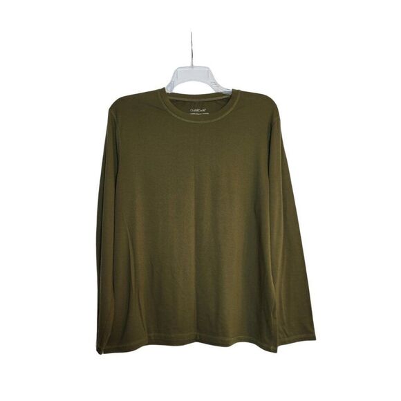 CUDDL DUDS LONG SLEEVE OLIVE GREEN CREW NECK TOP   RJ0503X - Picture 1 of 4